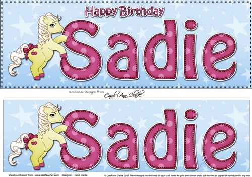 Large DL Happy Birthday SADIE 3D decoupage - CUP858425_359 | Craftsuprint
