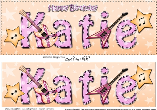 Large DL Happy Birthday KATIE 3D decoupage - CUP861800_359 | Craftsuprint