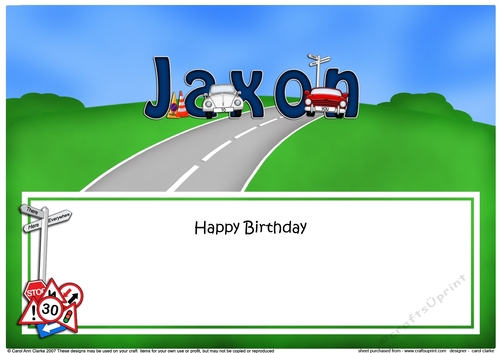 Large DL Happy Birthday JAXON insert - CUP862096_359 | Craftsuprint