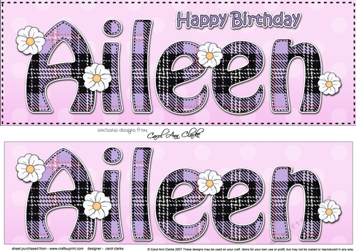 Large DL Happy Birthday AILEEN 3D decoupage - CUP863296_359 | Craftsuprint