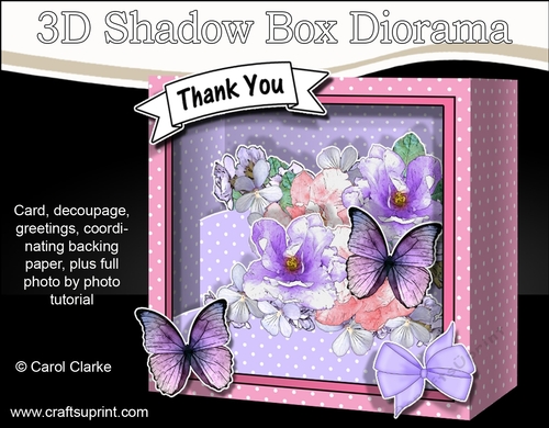 3D Floral Diorama Shadow Box Card Mini Kit - Butterfly Blossoms ...