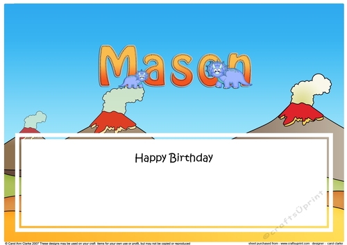Large DL Happy Birthday MASON insert - CUP879714_359 | Craftsuprint