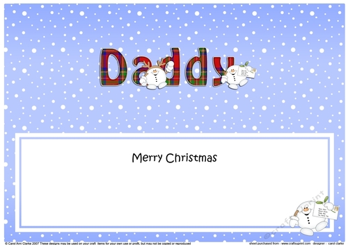 Large DL Merry Christmas DADDY insert - CUP880080_359 | Craftsuprint