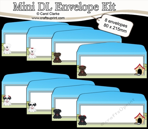 8 Mini Dl (80 x 215mm) Cute Dogs Envelope Kit - CUP883153_359 ...