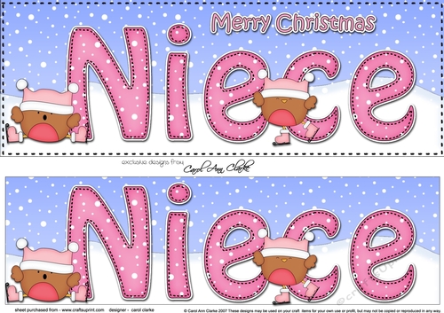 Large DL Merry Christmas NIECE 3D decoupage - CUP904649_359 | Craftsuprint