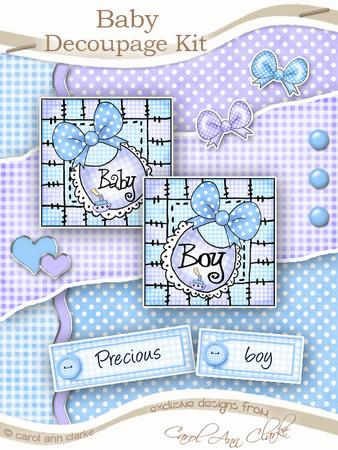 New Baby Boy Kit with 3D Decoupage - CUP90656_359 | Craftsuprint