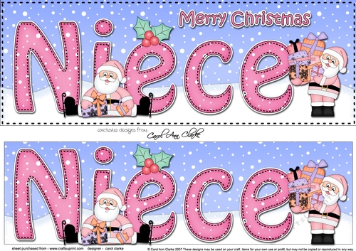 Large DL Merry Christmas NIECE with Santa 3D decoupage - CUP926435_359 ...