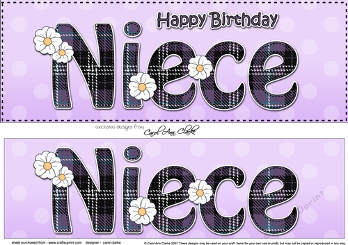 Large DL Happy Birthday NIECE 3D decoupage with tartan - CUP973116_359 ...