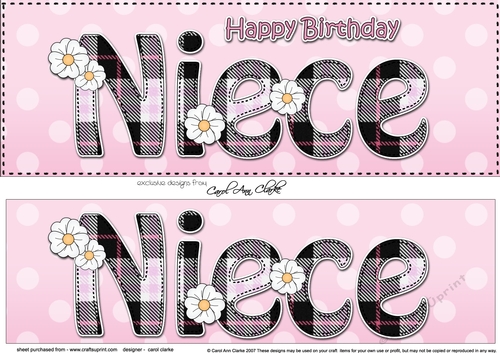 Large DL Happy Birthday NIECE 3D decoupage with tartan - CUP998509_359 ...