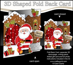 cup911473_359 - 3D Shaped No-Hole Fold Back Christmas Card Mini Kit - Santa has an Xmas Stocking