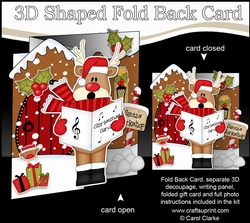 cup922203_359 - 3D Shaped No-Hole Fold Back Christmas Card Mini Kit - Rudolph is Carol Singing