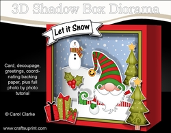 cup934137_359 - 3D Christmas Diorama Shadow Box Card Mini Kit - Gnome Gnanazz is Snowballing
