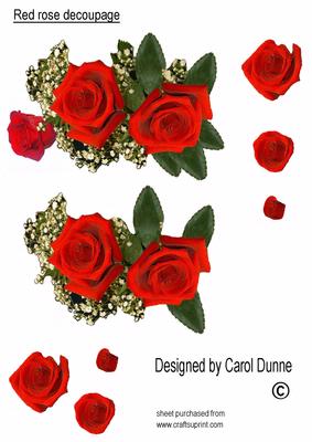 Red Rose Decoupage - CUP39382_173 | Craftsuprint