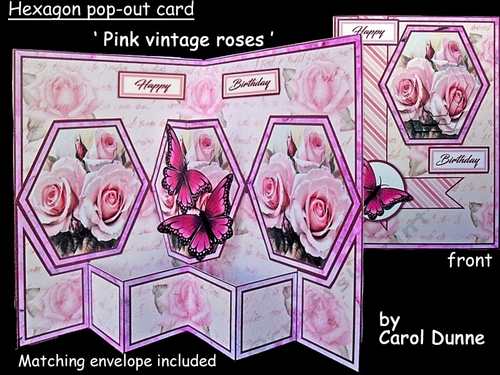 Hex Pink vintage roses - CUP958672_173 | Craftsuprint