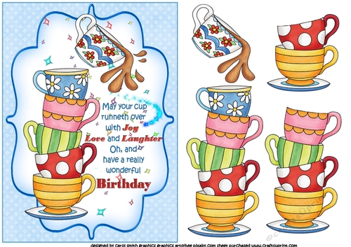 Your cup runneth over decoupage - CUP1074290_1209 | Craftsuprint