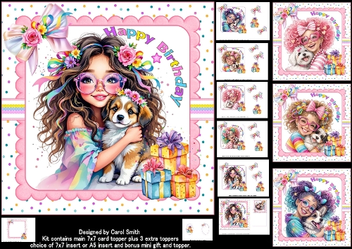 7x7 Rainbow girl birthday wishes choice of four mini kit - CUP1391180 ...