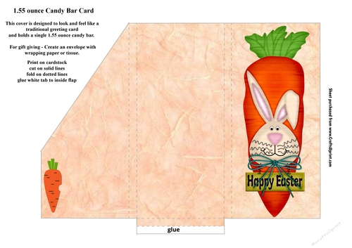 Carrot Easter Candy Bar Card For 1.55 ounce Candy Bar - CUP961944_80573 ...