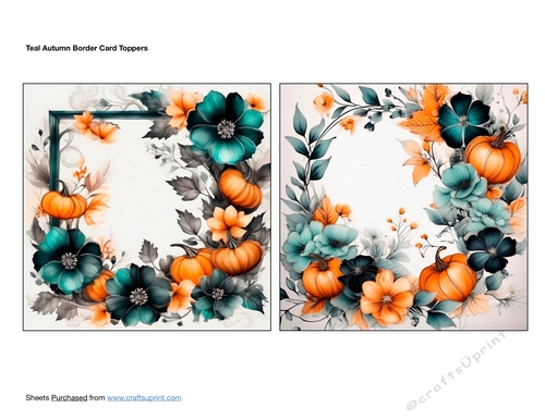 Toppers Border Teal Autumn Border Card Toppers - CUP1338048_87117 | Craftsuprint