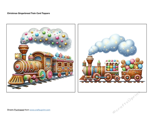 Christmas Gingerbread Train Card Toppers - CUP1349804_87117 | Craftsuprint
