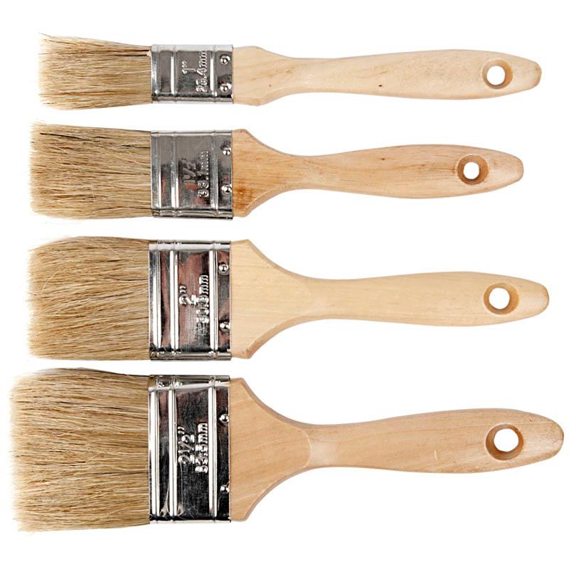 Varnish Brushes, W 2,56,3 cm, 4 Asstd CC10544 Craftsuprint