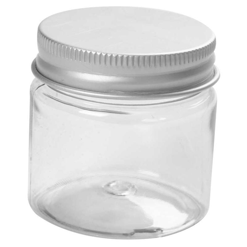 Screw Lid Plastic Jars, H 45 mm, 10 pc CC13179 Craftsuprint