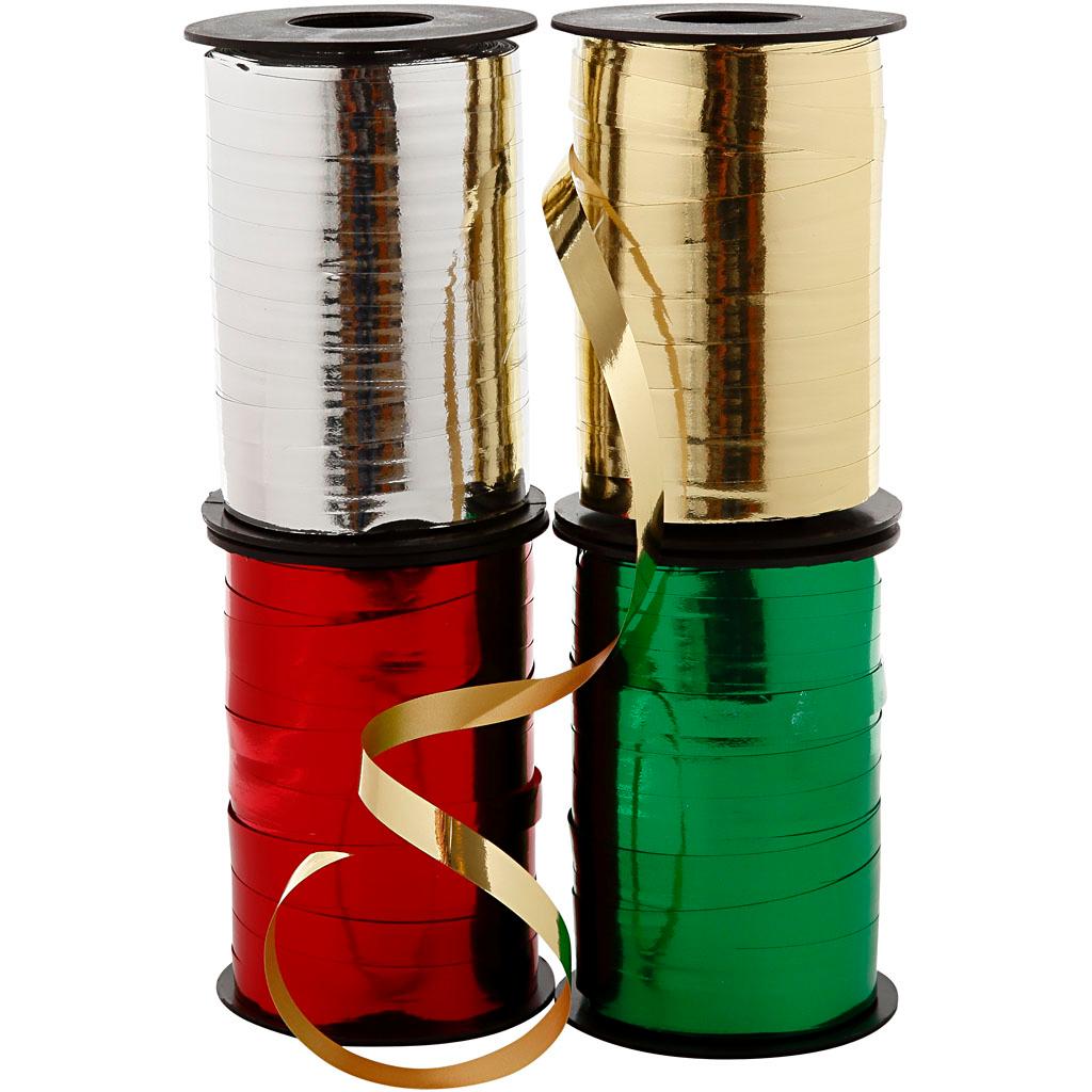 Gift Ribbon Assortment, W 10 mm, 4x250 m CC20225 Craftsuprint