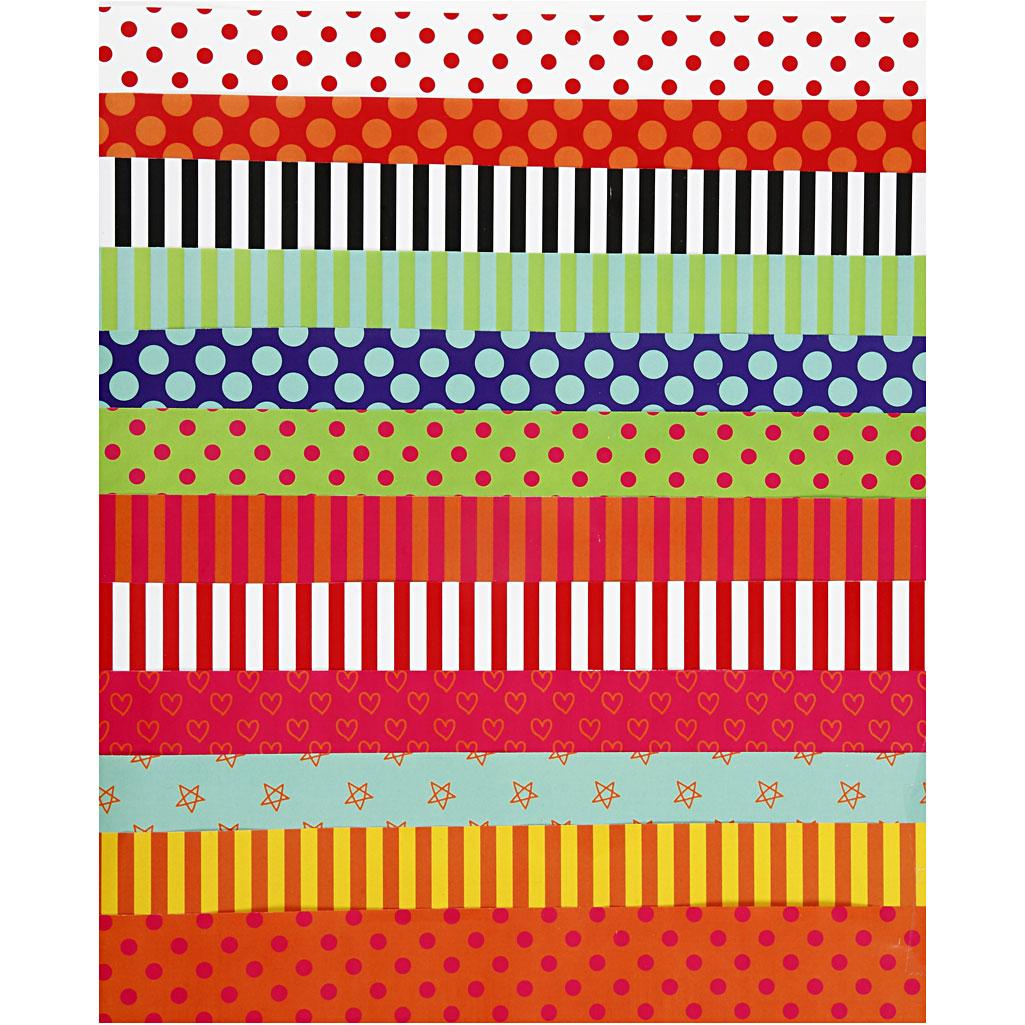 Glazed Paper with Print, Sheet 32x48 cm, Asstd Colors, 100 Asstd Sheets