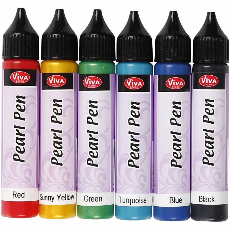 Pearl Pen Assortment, Standard Colours, 6x25 ml CC25210 Craftsuprint