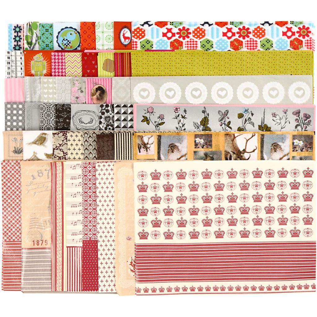 Decoupage Paper Assortment, Sheet 25x35 cm, 360 Asstd Sheets