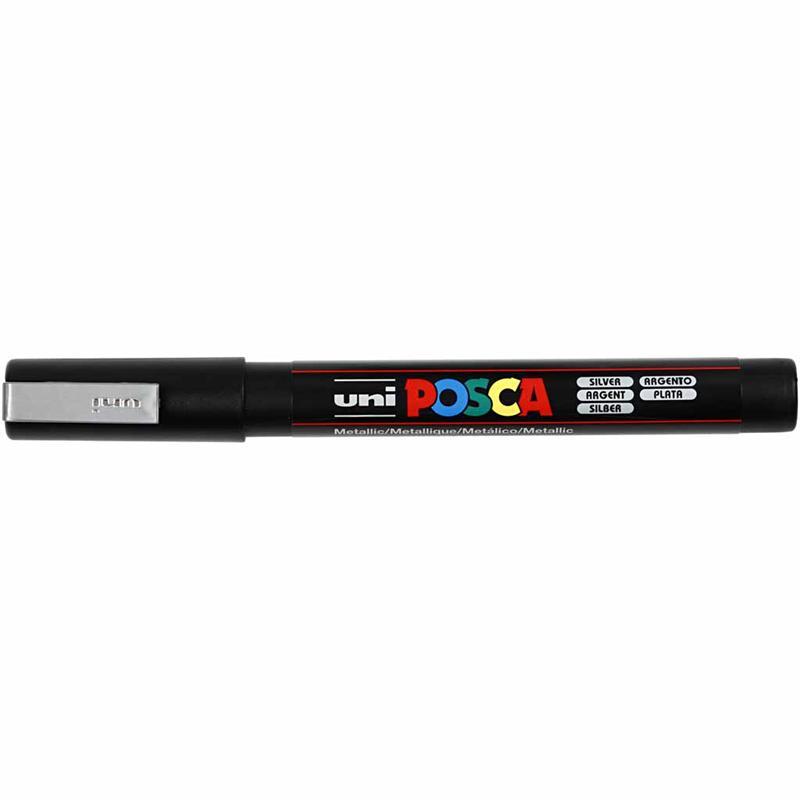 Uni Posca Marker, 1,5 mm Line, Silver, Fine, 1 pc CC274805 Craftsuprint