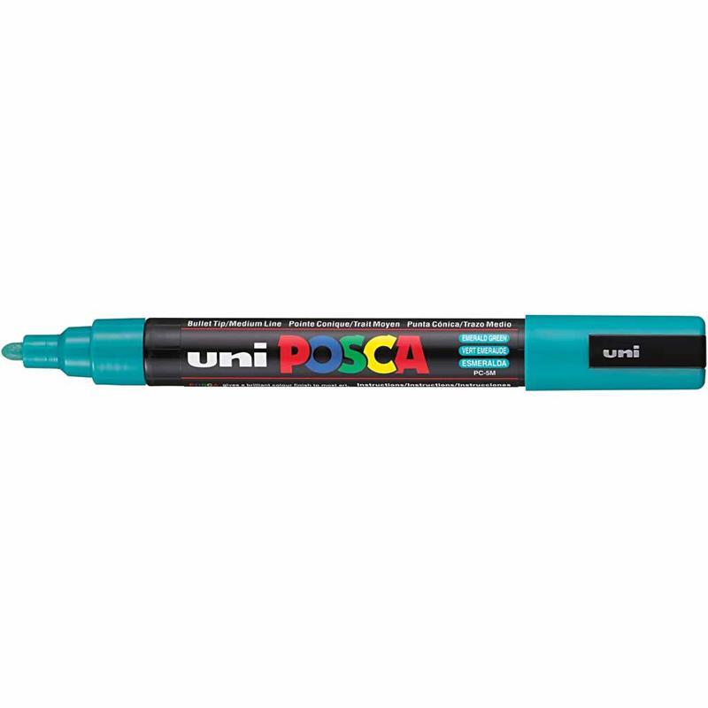 Uni Posca Marker, 1,82,5 mm Line, Emerald Green, Medium, 1 pc