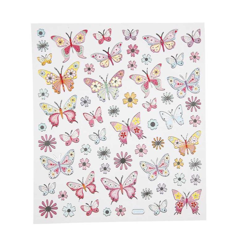 Fancy Stickers, Sheet 15x16,5 cm, Butterflies, 1 Sheet CC288130
