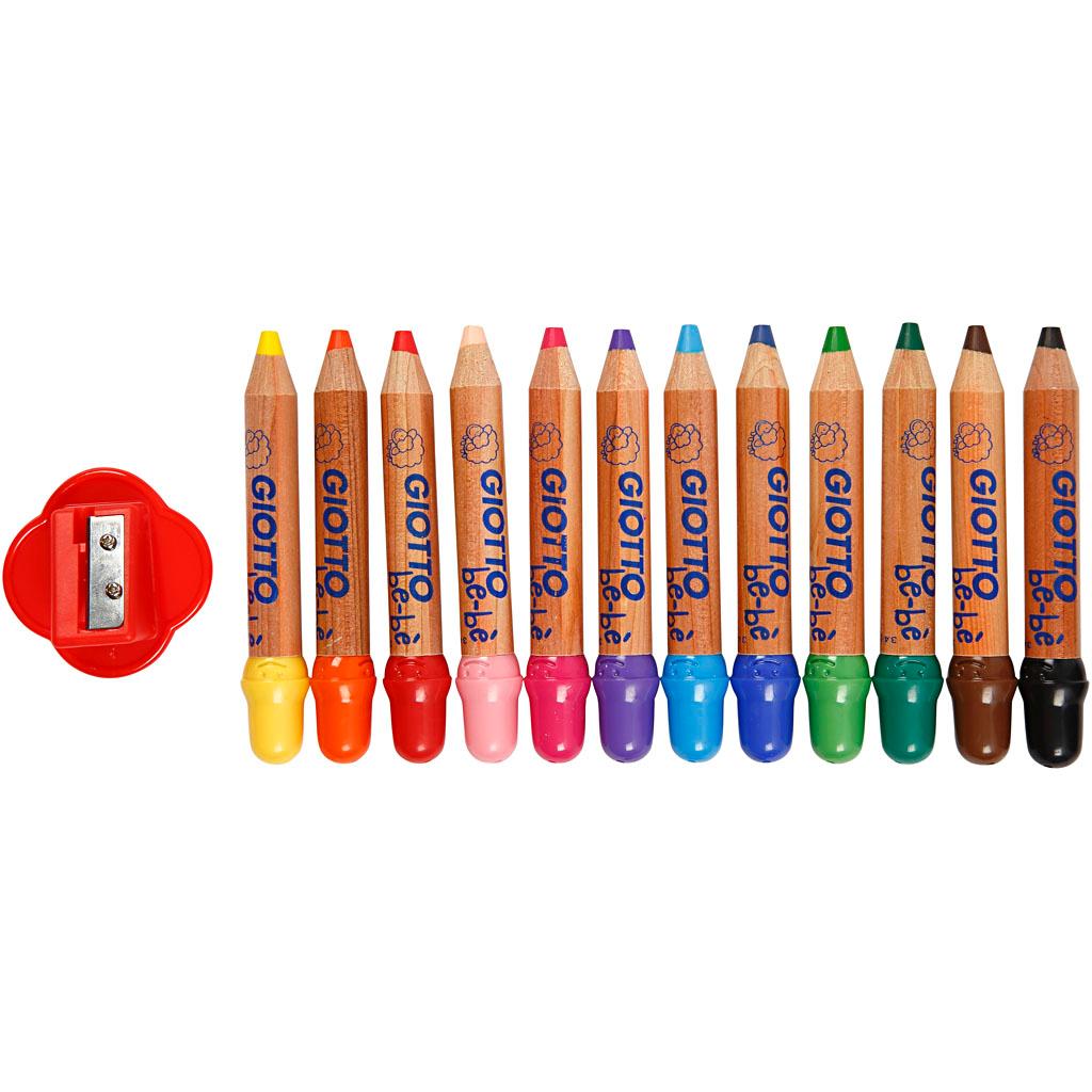 Crayons, Lead 6 mm, 12 Asstd, L 10,5 CC37295 Craftsuprint