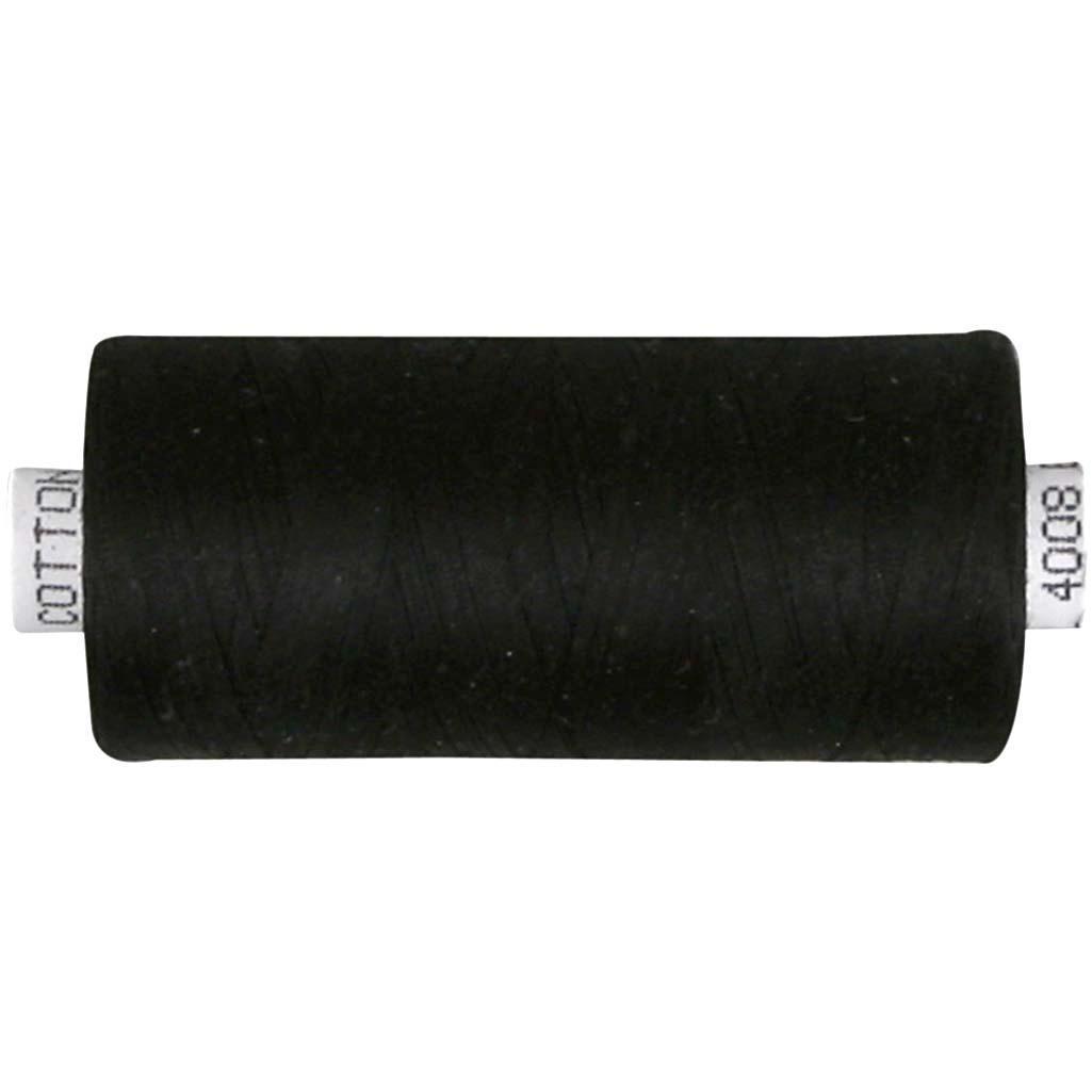 Sewing Thread, Black, Cotton, 1000 m CC41300 Craftsuprint