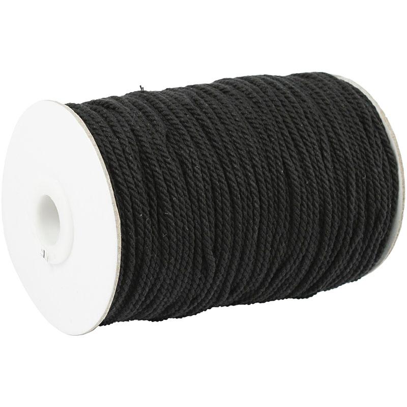 Cotton Twine, 120 m, Black, Thick Quality 12/36, 250 g CC41550