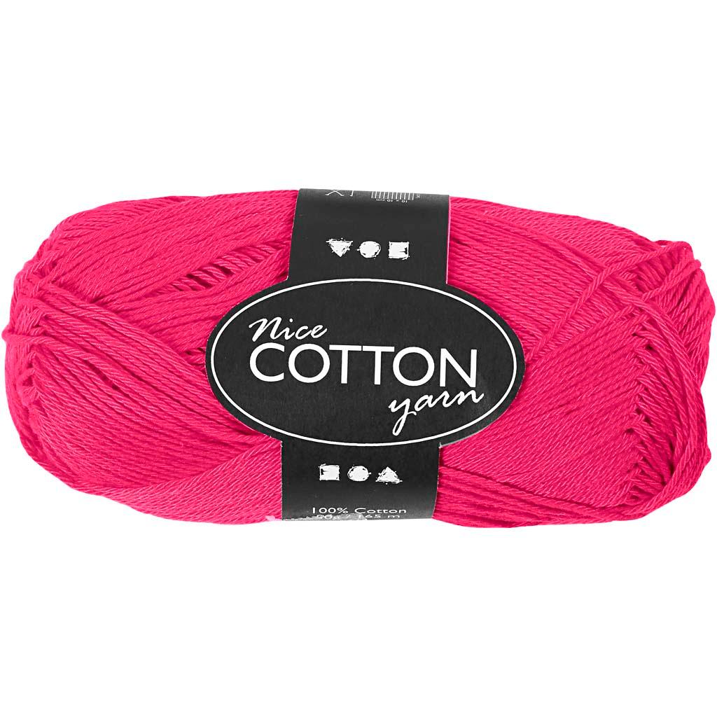 Cotton Yarn, 165 m, Pink, 50 g CC421060 Craftsuprint
