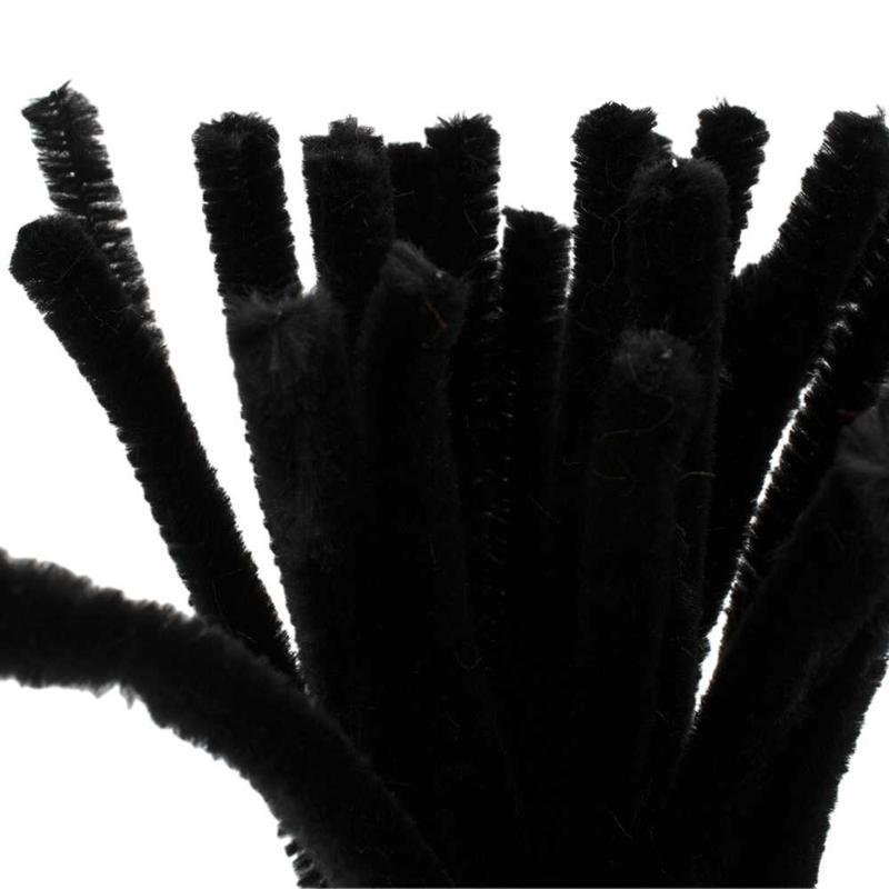 Pipe Cleaners, 9 mm, Black, 25 pc CC51608 Craftsuprint