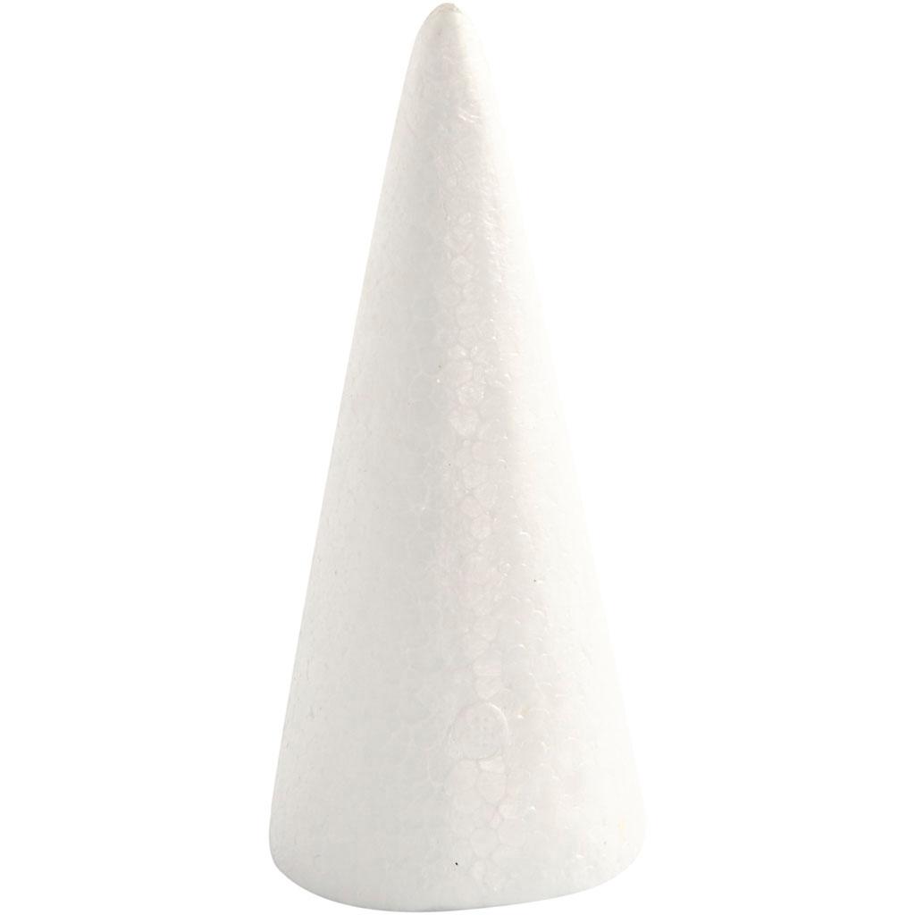 Cone, H 14,5 cm, Polystyrene, 5 pc CC543600 Craftsuprint