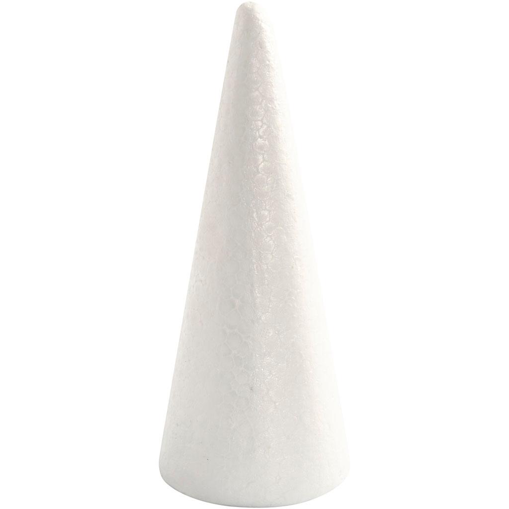 Cone, H 19,5 cm, Polystyrene, 1 pc CC54362 Craftsuprint