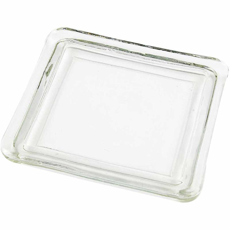 Glass Plate, Size 13x13 cm, 1 pc CC557560 Craftsuprint