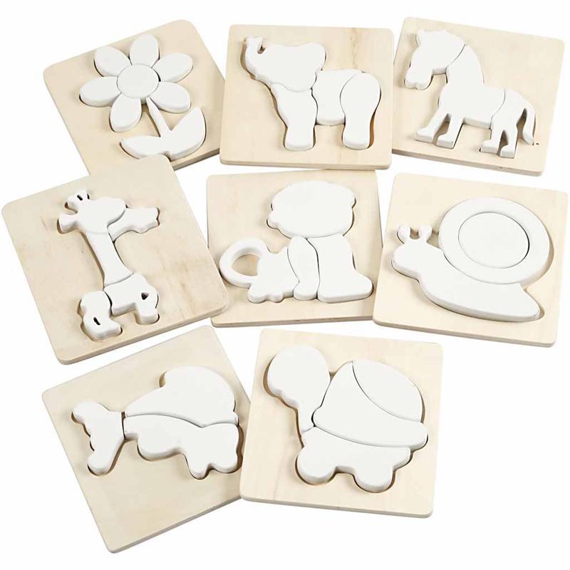 Jigsaw Puzzle, 15x15 cm, Plywood, 8 Asstd CC57601 Craftsuprint