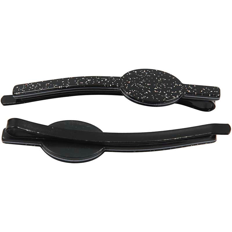 Hair Buckle, 6 cm, Black, 10 pc CC60073 Craftsuprint