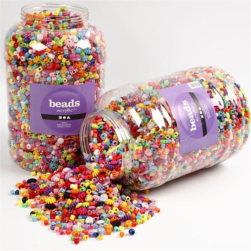 Bucket of Plastic Beads, 620 mm, 3000 g, 5700 ml CC61805 Craftsuprint