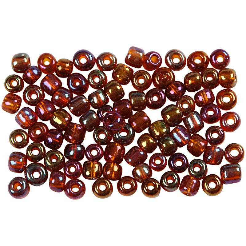Rocaille Seed Beads, Size 6/0 , Light Brown Oil, 500 g CC682712