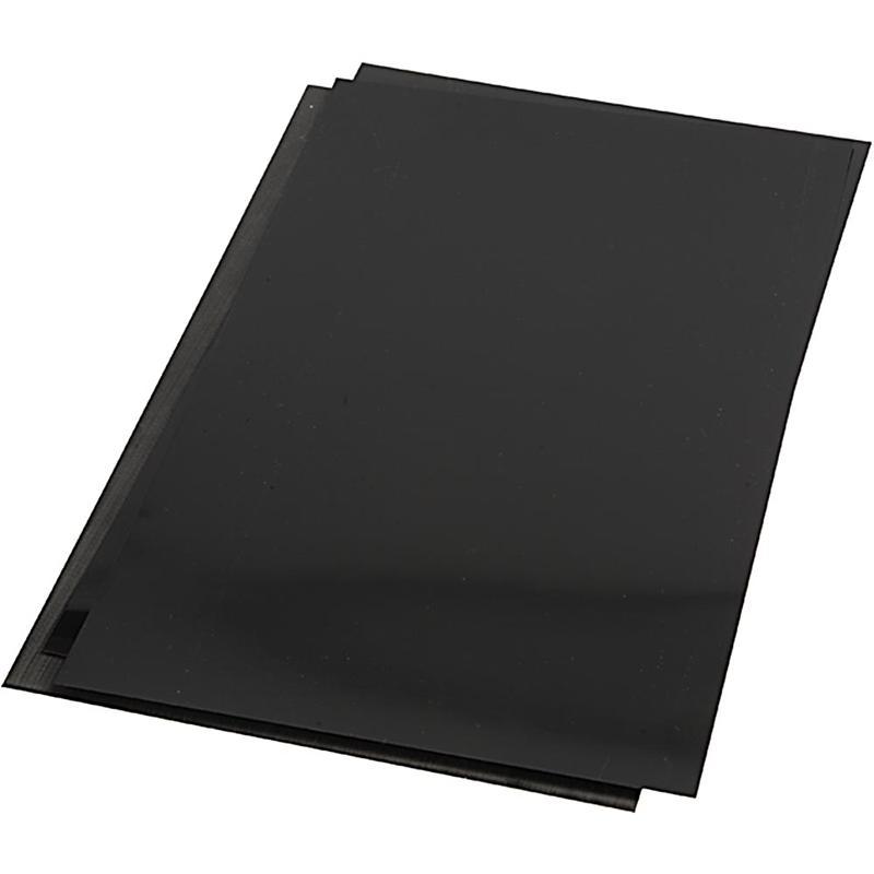 Shrink Plastic Sheets, Sheet 20x30 cm, Matt Black, 100 Sheet CC79086