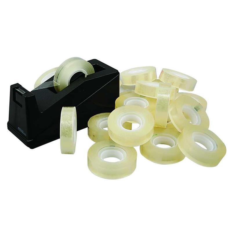 Desk Tape Dispenser and Adhesive Tape, 15 mm, 1 Set CC99117