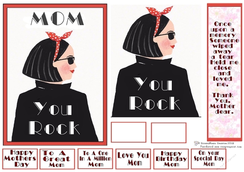 Mom You Rock Quick Card - CUP956892_4063 | Craftsuprint