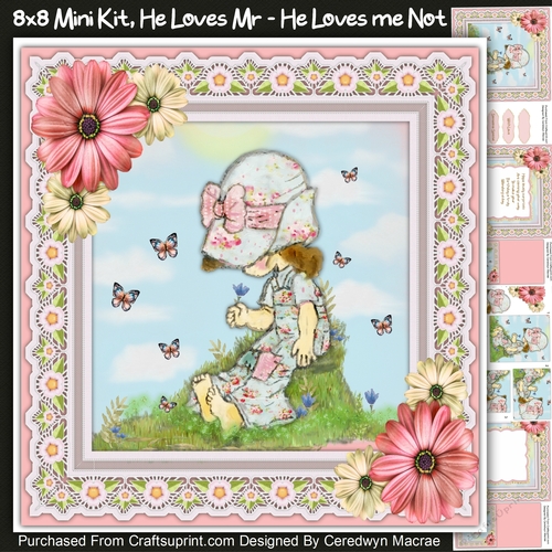 8x8 Mini Kit, He Loves Me -He Loves Me Not - CUP1171005_1398 | Craftsuprint