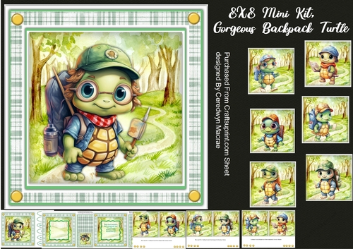8x8 Mini Kit, Gorgeous Backpack Turtle - CUP1230352_1398 | Craftsuprint