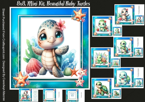 8x8 Mini Kit, Beautiful Baby Turtles - CUP1289744_1398 | Craftsuprint
